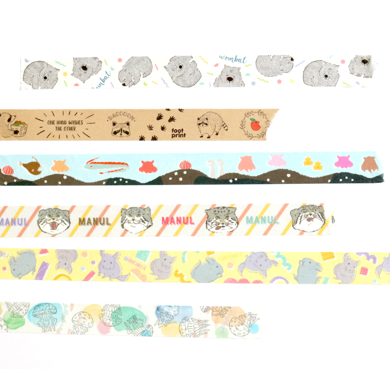 Masking tapes of animals in various poses. You can put them on top of each other or cut them out and put them on.